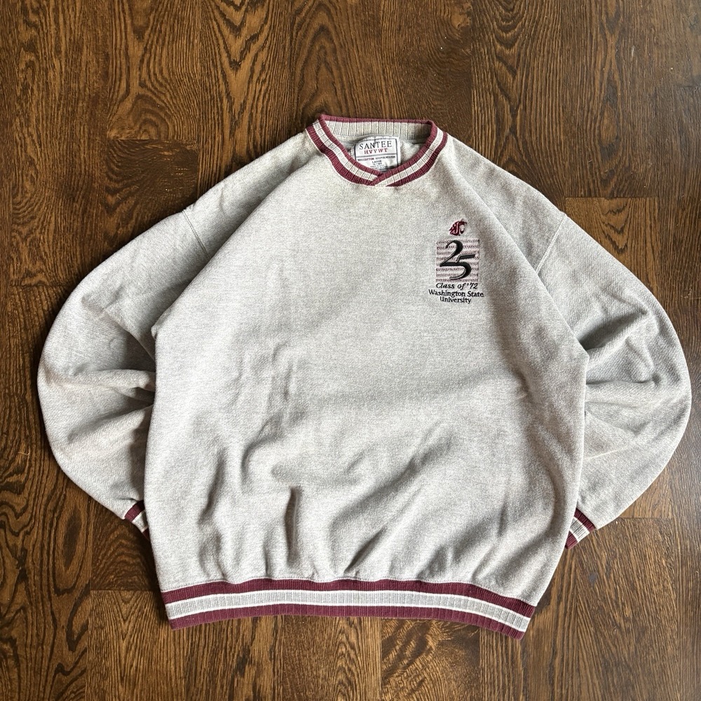 Vtg 90s WSU Washington State University Sweatshirt L Class Of 1972 Santee HVYWT